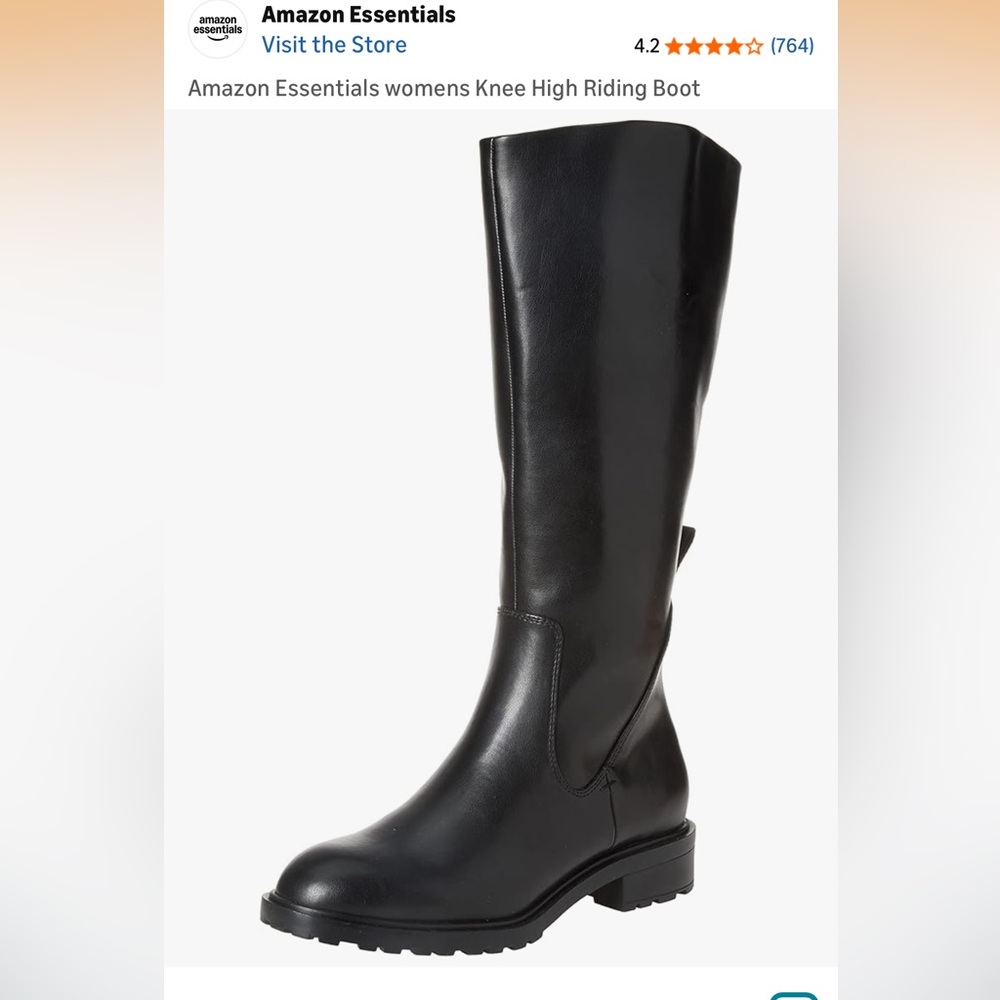 Amazon Essentials Black Riding Boots - Picture 2 of 7